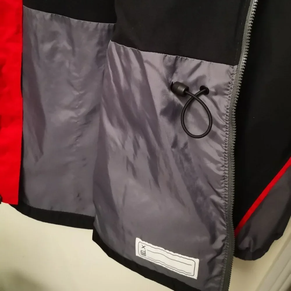 Vintage Columbia Hooded‎ Jacket Gray/Black/Red Youth 18/20